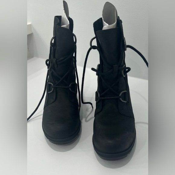 SOREL JOAN OF ARCTIC WEDGE II Black Boots, Size 8.5 - Picture 1 of 7